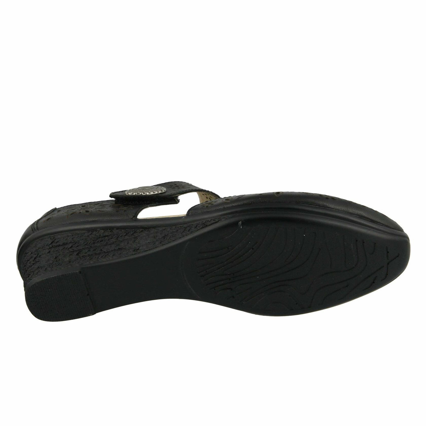 Spring Step Women's Nougat Wedge Sandal, Black, 36 EU/5.5-6 M US