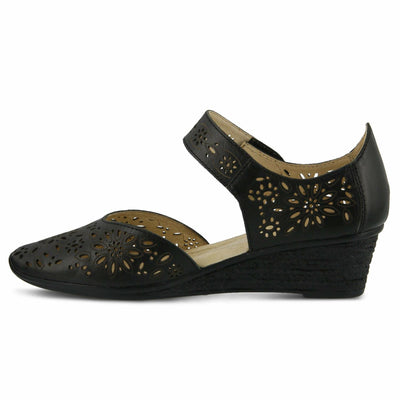 Spring Step Women's Nougat Wedge Sandal, Black, 36 EU/5.5-6 M US