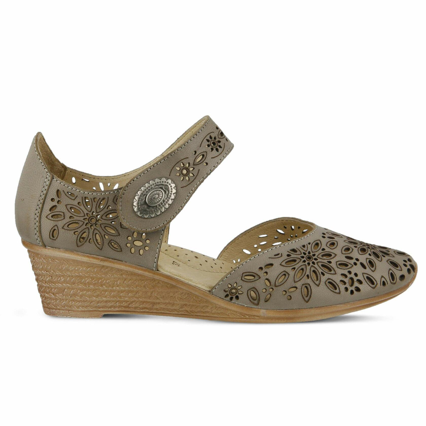 Spring Step Women's Nougat Wedge Sandal, Gray, 38 EU/7.5-8 M US