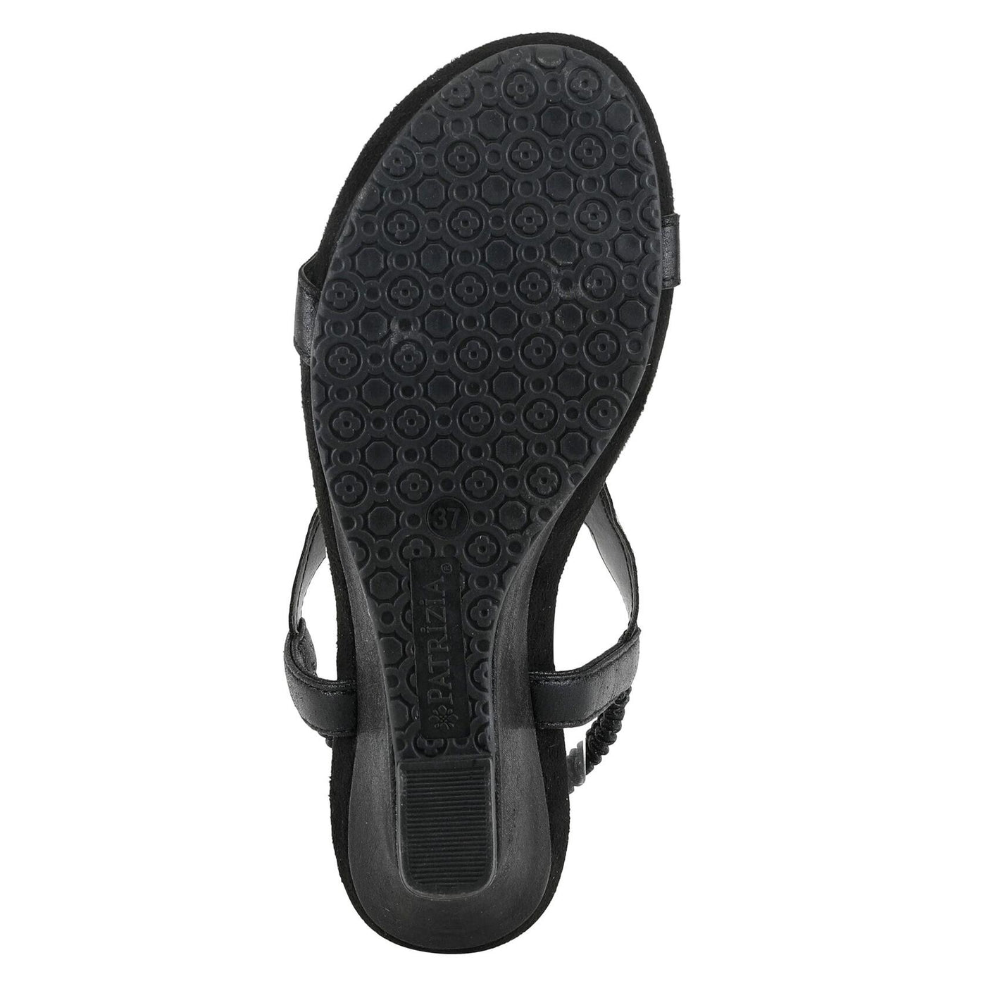 PATRIZIA Women’s Shining Slip-On Wedge Sandals – Crystal Embellished Cut-Out Design ladies slides with Comfy Silky Wrap and Flexible Rubber Sole Black EU 35 / US 5