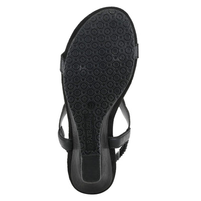 PATRIZIA Women’s Shining Slip-On Wedge Sandals – Crystal Embellished Cut-Out Design ladies slides with Comfy Silky Wrap and Flexible Rubber Sole Black EU 35 / US 5