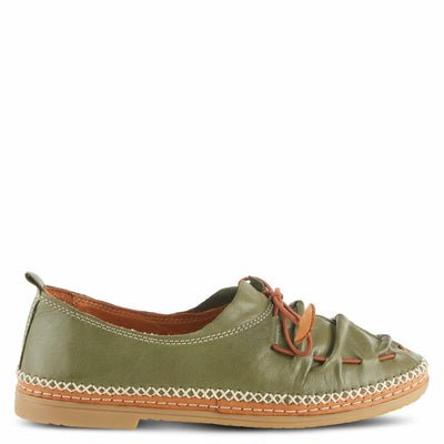 Spring Step Women's Berna Leather Loafer – Artistic Slip-On Comfort Shoe with Padded Insole, Elastic Vamp, and Durable Rubber Outsole Olive Green EU 36 / US 5.5-6
