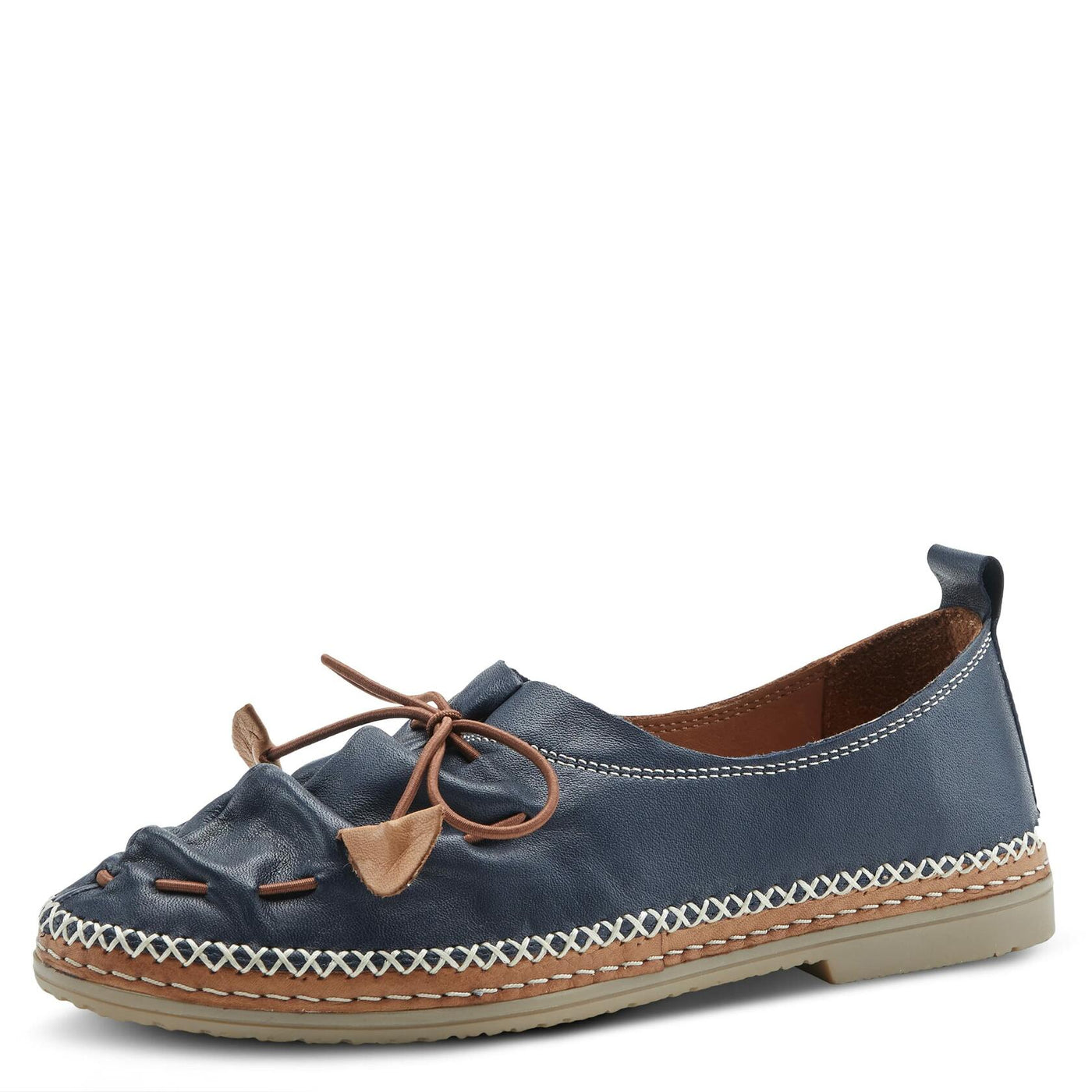 Spring Step Women's Berna Leather Loafer – Artistic Slip-On Comfort Shoe with Padded Insole, Elastic Vamp, and Durable Rubber Outsole Navy EU 36 / US 5.5-6
