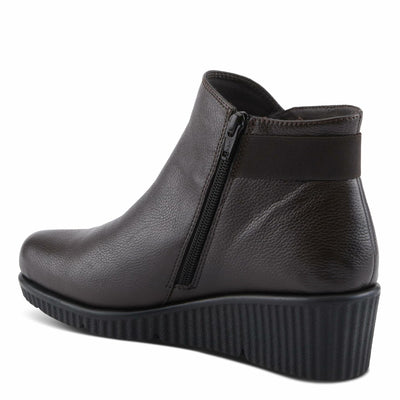 Spring Step Women's ABRUZZO Ankle Booties with Pebbled Leather, Modern Wedge Sole, and Removable Insoles