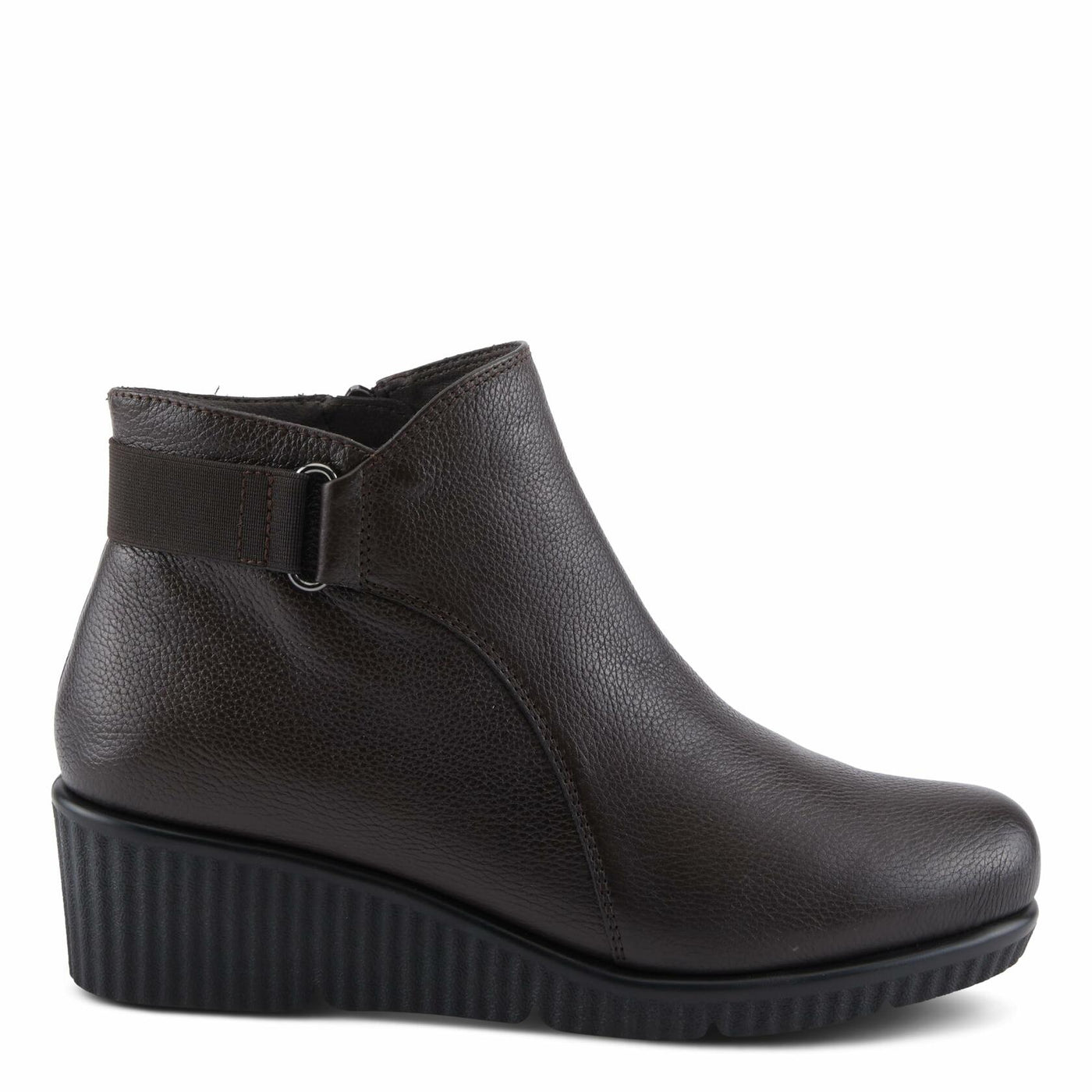 Spring Step Women's ABRUZZO Ankle Booties with Pebbled Leather, Modern Wedge Sole, and Removable Insoles