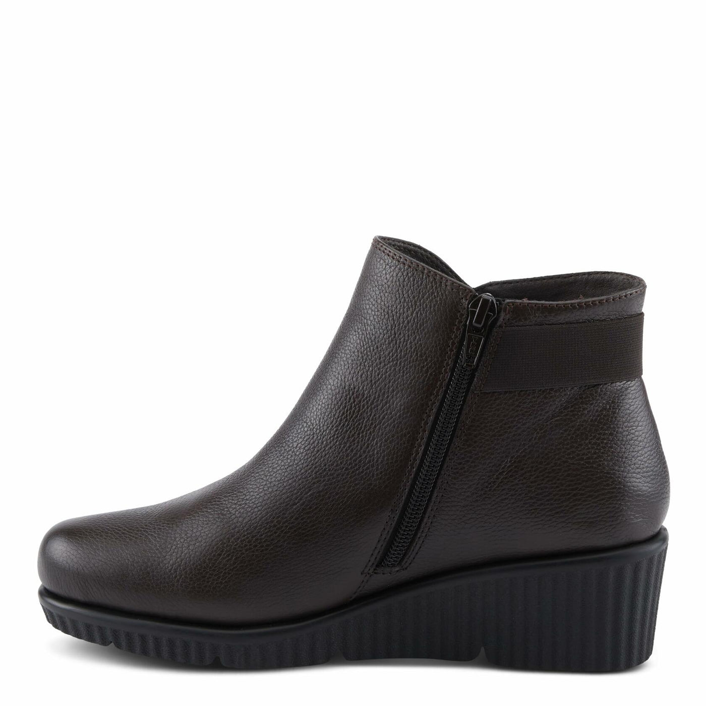 Spring Step Women's ABRUZZO Ankle Booties with Pebbled Leather, Modern Wedge Sole, and Removable Insoles