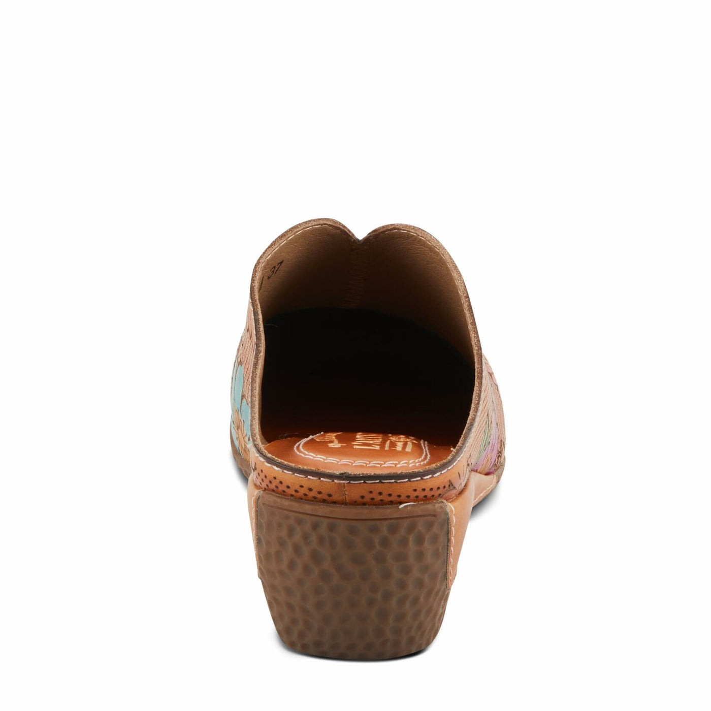 Spring Step L'Artiste Women's CHIENTI Hand-Painted Floral Open Back Sandals Camel Multi EU 38 / US 7.5-8