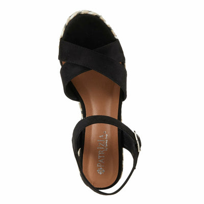 PATRIZIA Women's Sloane Wedge Sandal Black EU 38 / US 7.5-8