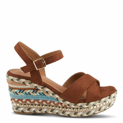 PATRIZIA Women's Sloane Wedge Sandal Brown EU 40 / US 9