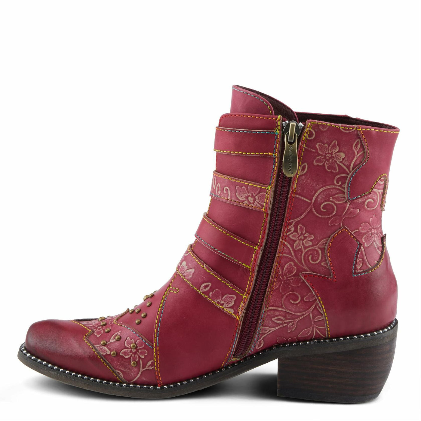 Spring Step L'Artiste Rodeha Booties for women - Women's Ankle Boots with Zipper Closure - Ladies Boots with Western Style Pointed Toe Silhouette BORDEAUX EU 36/5.5-6