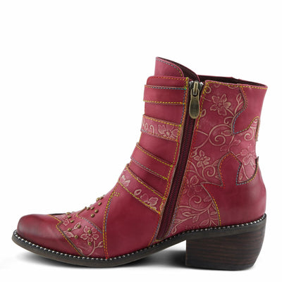 Spring Step L'Artiste Rodeha Booties for women - Women's Ankle Boots with Zipper Closure - Ladies Boots with Western Style Pointed Toe Silhouette BORDEAUX EU 36/5.5-6