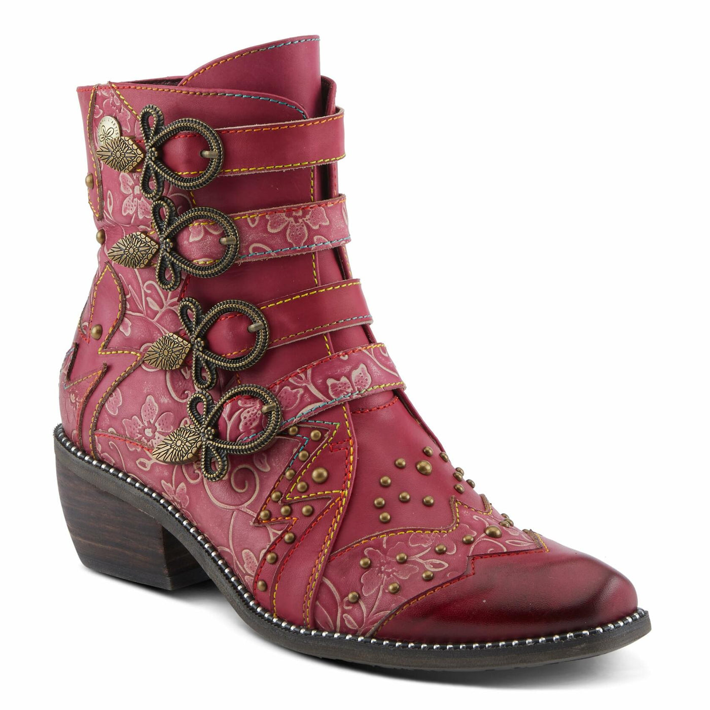 Spring Step L'Artiste Rodeha Booties for women - Women's Ankle Boots with Zipper Closure - Ladies Boots with Western Style Pointed Toe Silhouette BORDEAUX EU 36/5.5-6