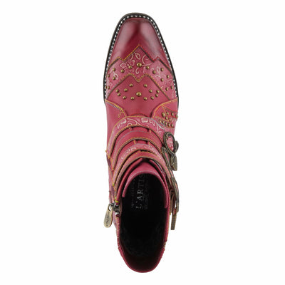 Spring Step L'Artiste Rodeha Booties for women - Women's Ankle Boots with Zipper Closure - Ladies Boots with Western Style Pointed Toe Silhouette BORDEAUX EU 36/5.5-6