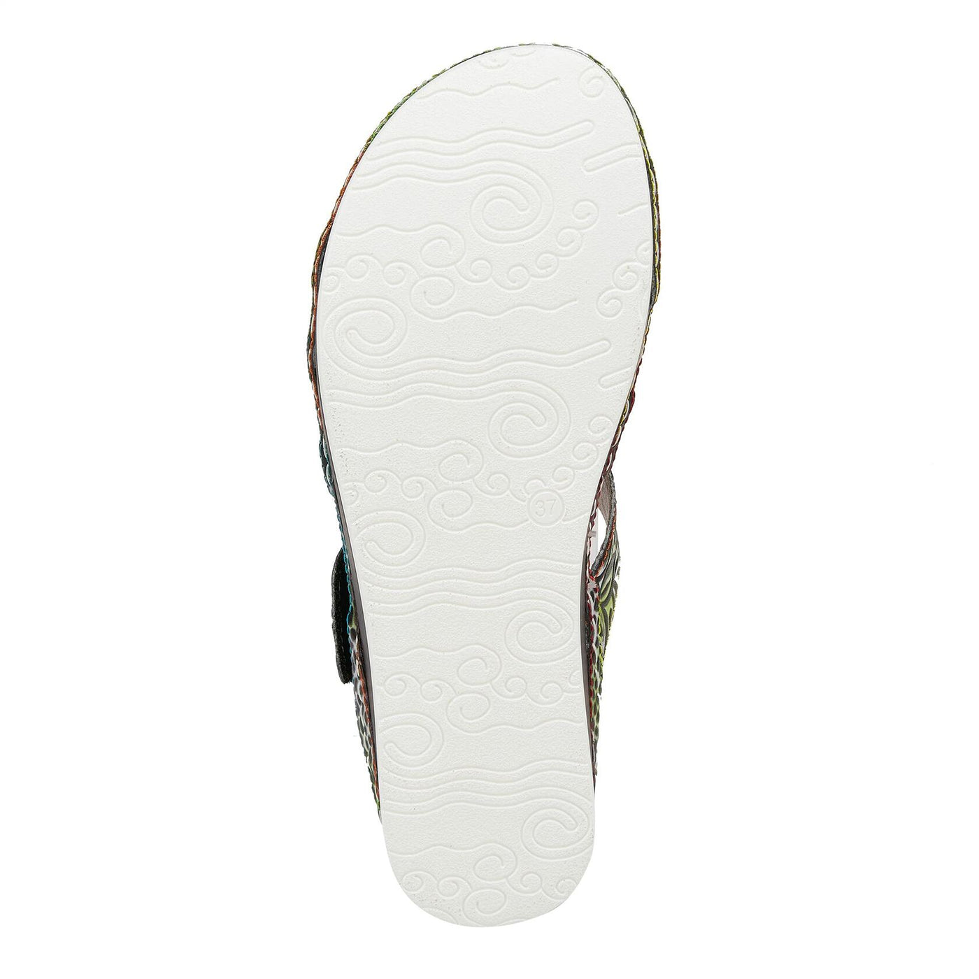 Spring Step L'Artiste Women's CAIMAN Wedge Slide Sandal Black Multi EU 36/5.5-6