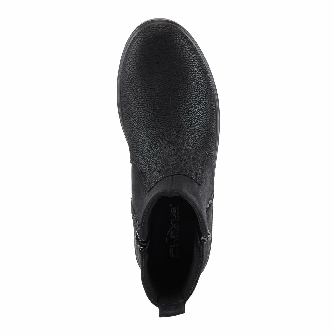 Flexus Women's YANCEY Wedge Booties with Embossed Pattern, Dual Zippers, and Comfortable Fit Black EU 42 / US 10.5-11