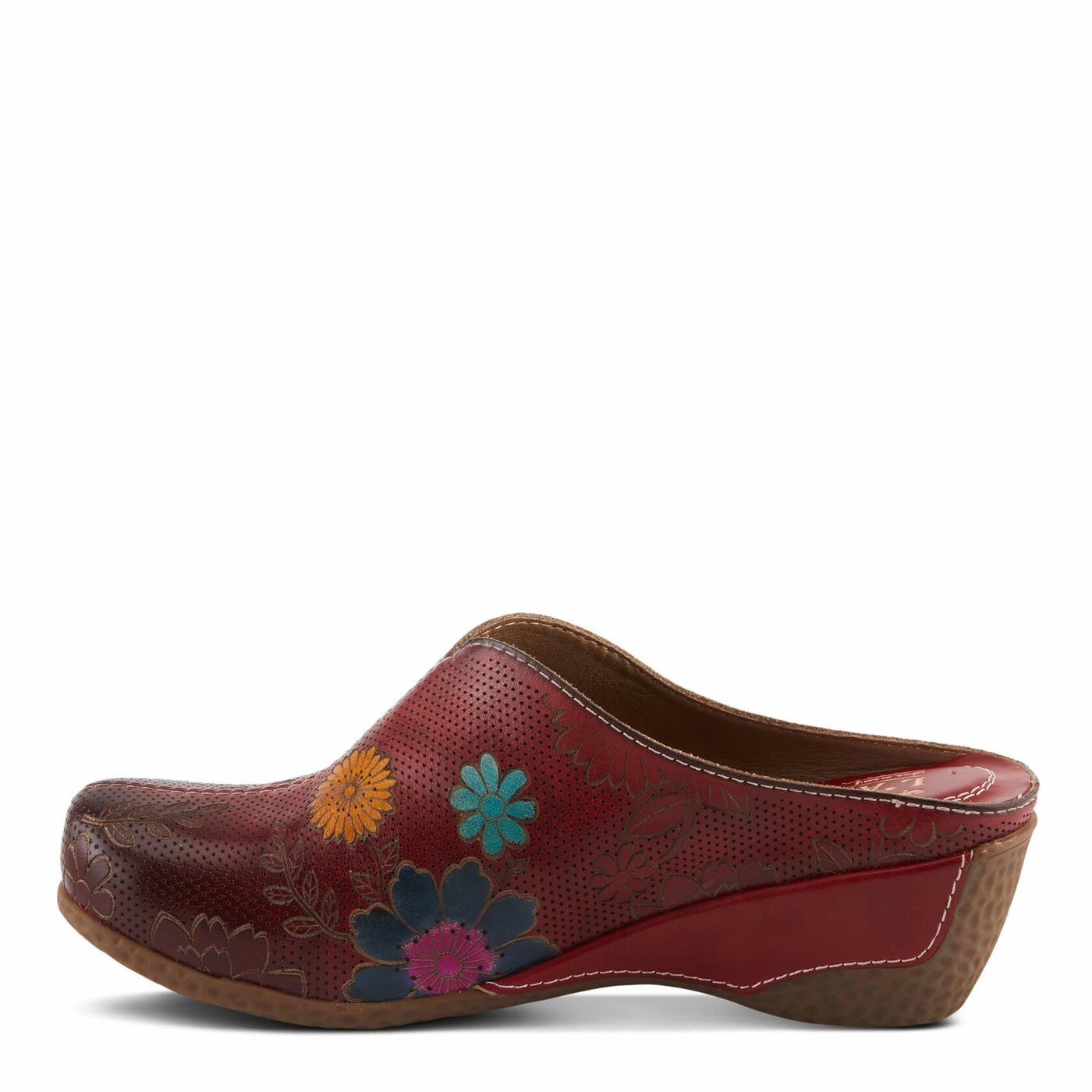 L'Artiste by Spring Step Women's Chienti Clog, Red Multi, 8.5