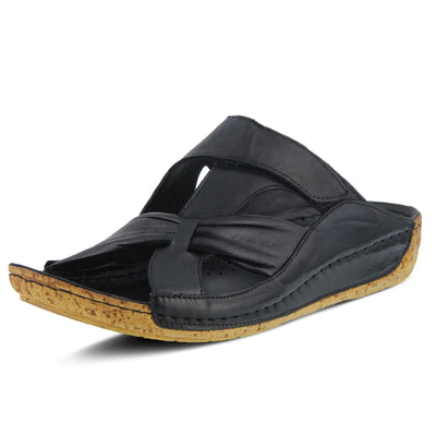 Spring Step Women's Style Gretta Navy Euro Size 40 Leather Slide Sandal