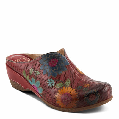 L'Artiste by Spring Step Women's Chienti Clog, Red Multi, 8.5