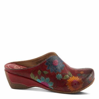 L'Artiste by Spring Step Women's Chienti Clog, Red Multi, 8.5
