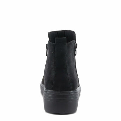 Flexus Women's YANCEY Wedge Booties with Embossed Pattern, Dual Zippers, and Comfortable Fit Black EU 42 / US 10.5-11