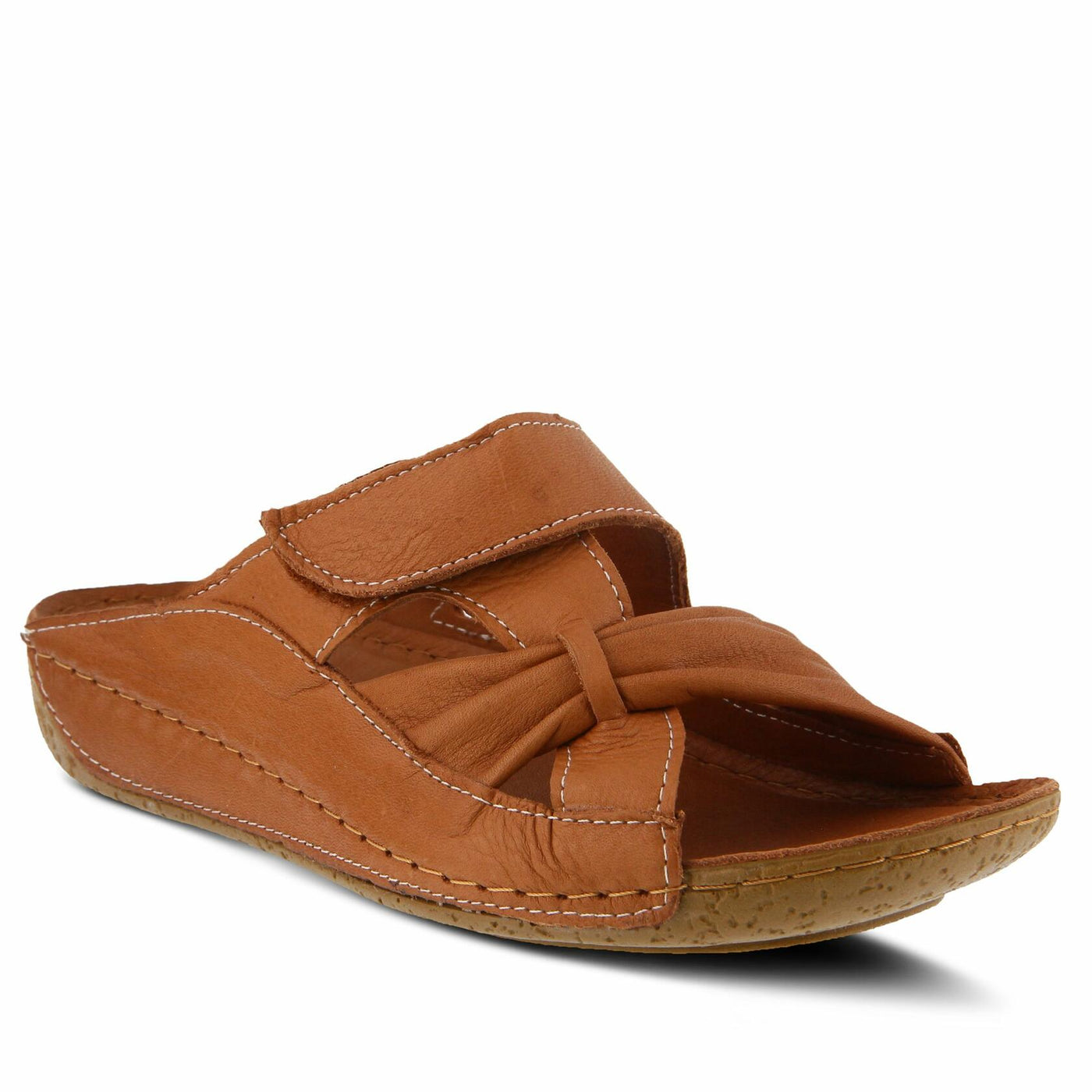 Spring Step Women's Style Gretta Brown Euro Size 41 Leather Slide Sandal