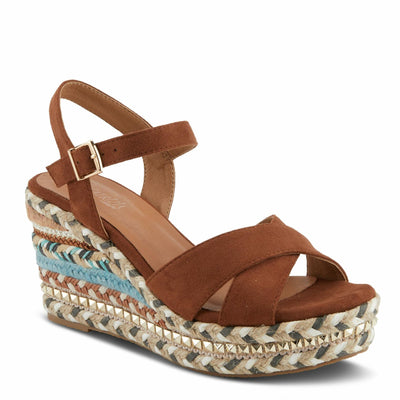 PATRIZIA Women's Sloane Wedge Sandal Brown EU 39 / US 8.5