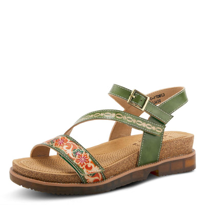 Spring Step L'Artiste Women's Dialog Ankle Strap Sandal Green EU 38 / US 7.5-8