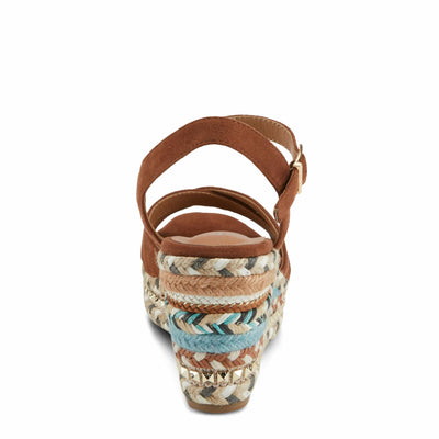 PATRIZIA Women's Sloane Wedge Sandal Brown EU 38 / US 7.5-8