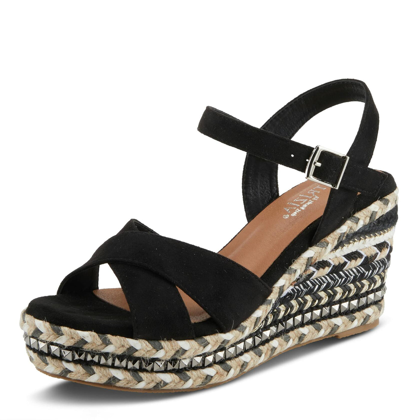 PATRIZIA Women's Sloane Wedge Sandal Black EU 37 / US 6.5-7