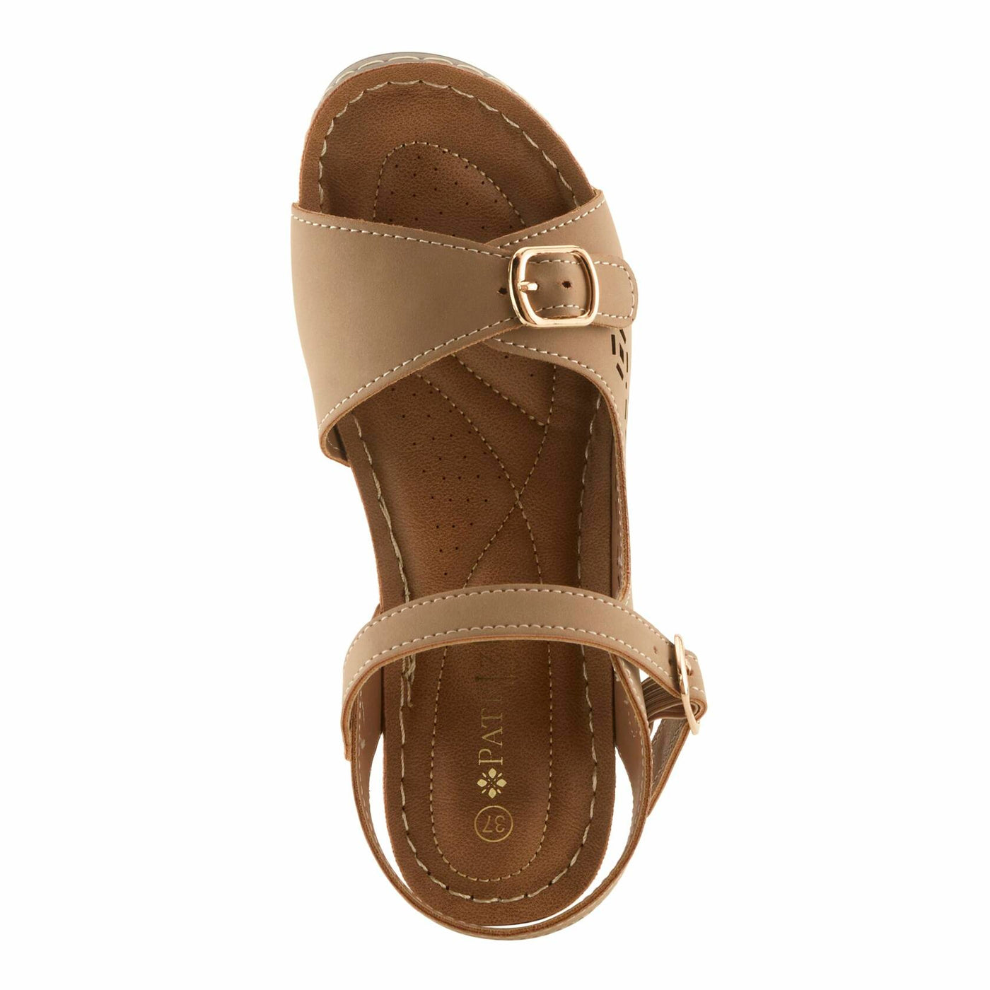 PATRIZIA Spring Step Shantay Wedge Sandals for Women - Ladies Sandals with Ankle Strap Buckle Closures - Womens Casuals Sandals for Outdoor - Tan EU 40 / US 9