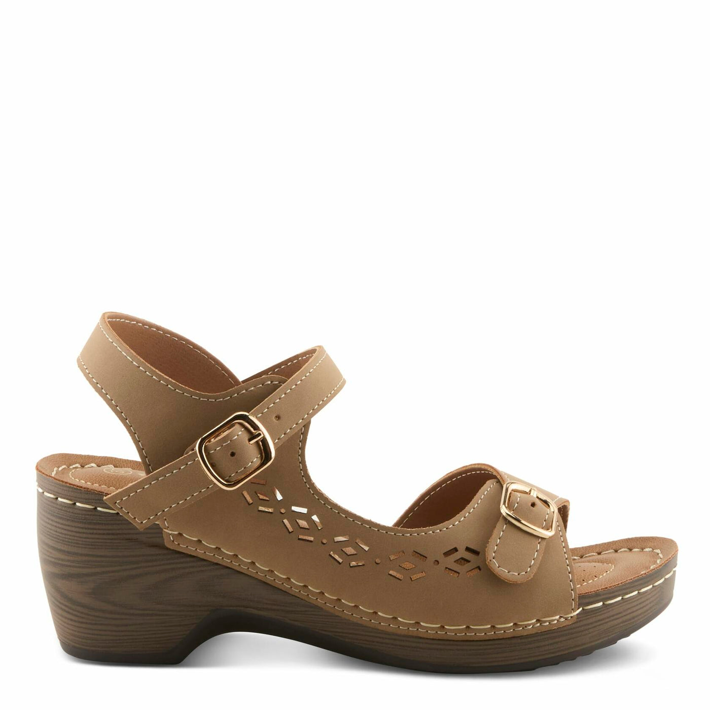 PATRIZIA Spring Step Shantay Wedge Sandals for Women - Ladies Sandals with Ankle Strap Buckle Closures - Womens Casuals Sandals for Outdoor - Tan EU 40 / US 9