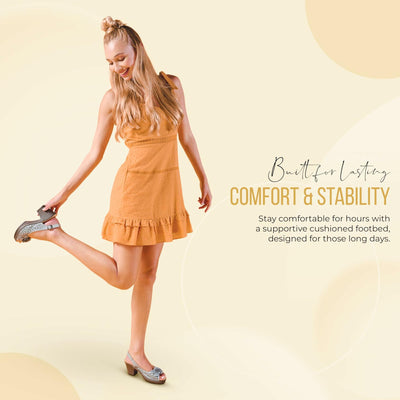 PATRIZIA Women’s Doriday Slingback Sandals Peep Toe - Adjustable Buckle Strap Dimensional Flower Design - Comfort Heel Platform Synthetic Upper PU Outsole, Orange EU 42 / US 10.5-11