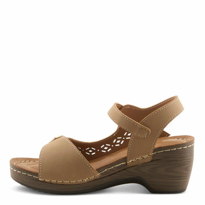 PATRIZIA Spring Step Shantay Wedge Sandals for Women - Ladies Sandals with Ankle Strap Buckle Closures - Womens Casuals Sandals for Outdoor - Yellow EU 39 / US 8.5