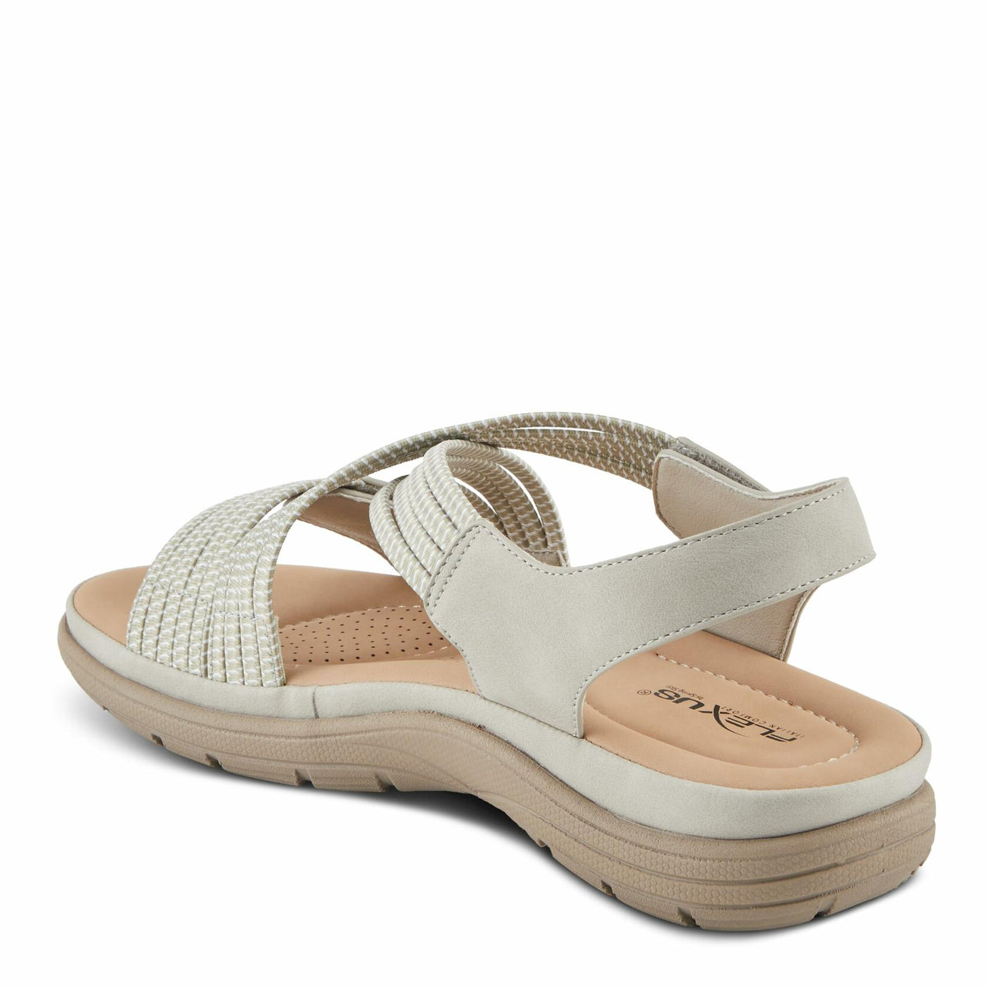 Flexus Women's CROSSBEAM Cross Over Sandals Light Grey EU 39 / US 8.5