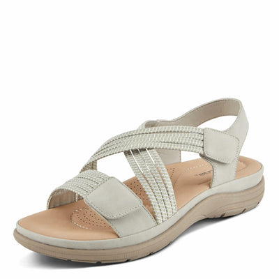 Flexus Women's CROSSBEAM Cross Over Sandals Light Grey EU 39 / US 8.5