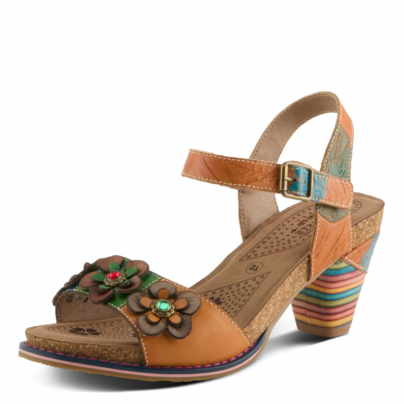 L'Artiste by Spring Step Women's Bluesky Sandal, Camel Multi, 9.5-10