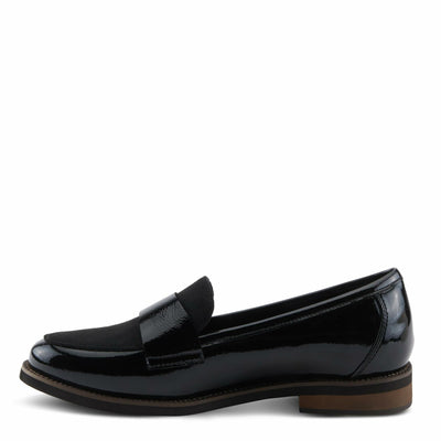 PATRIZIA NOLDIN Women’s Slip-On Loafer – Faux Suede & Patent Combo with Cushioned Insole Black Patent EU 36 / US 5.5-6
