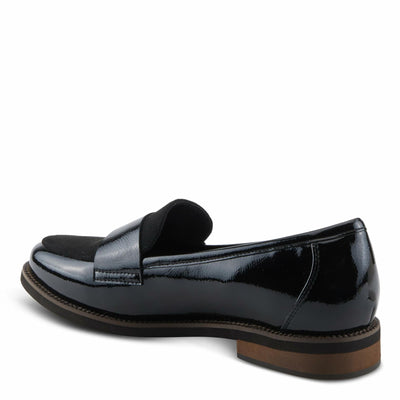 PATRIZIA NOLDIN Women’s Slip-On Loafer – Faux Suede & Patent Combo with Cushioned Insole Black Patent EU 36 / US 5.5-6