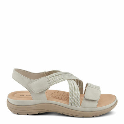 Flexus Women's CROSSBEAM Cross Over Sandals Light Grey EU 39 / US 8.5