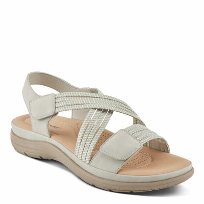 Flexus Women's CROSSBEAM Cross Over Sandals Light Grey EU 39 / US 8.5