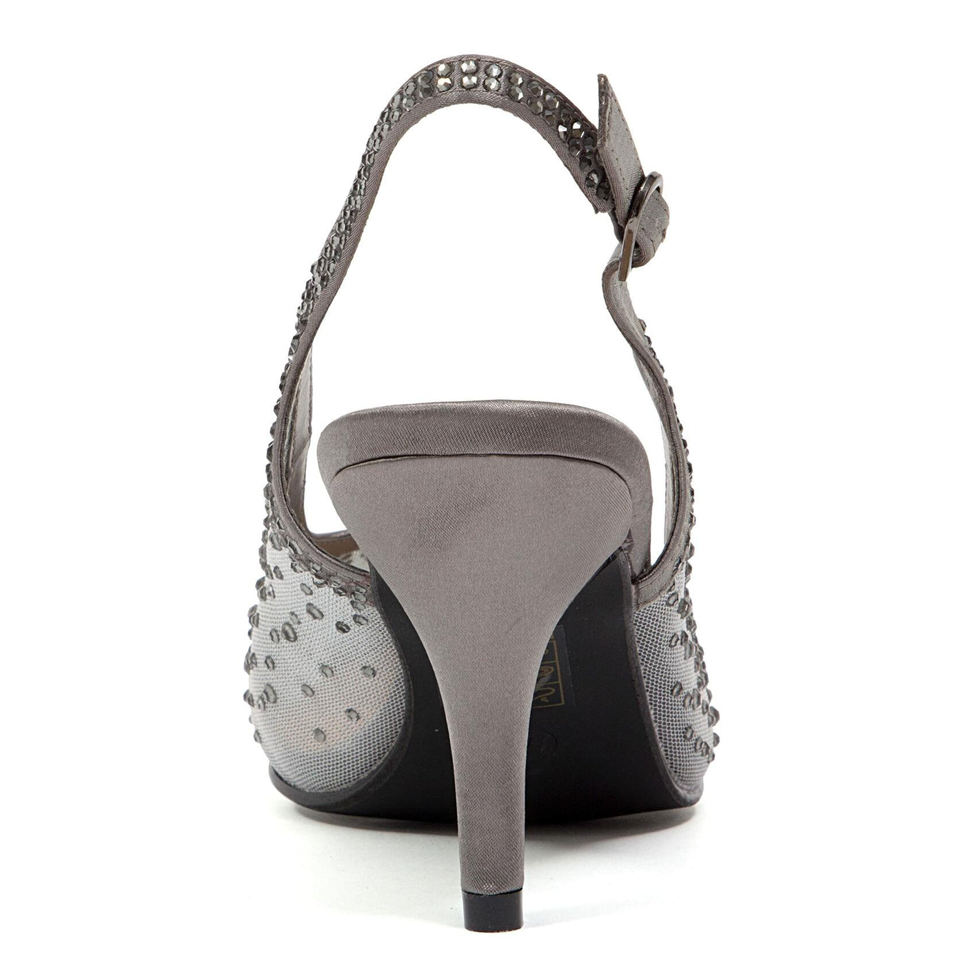 Lady Couture Lola Embellished Pointed Toe Slingback Pump, Pewter, 11