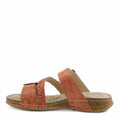 L'Artiste by Spring Step Women's Astra Sandal, Orange Multi, 5.5-6