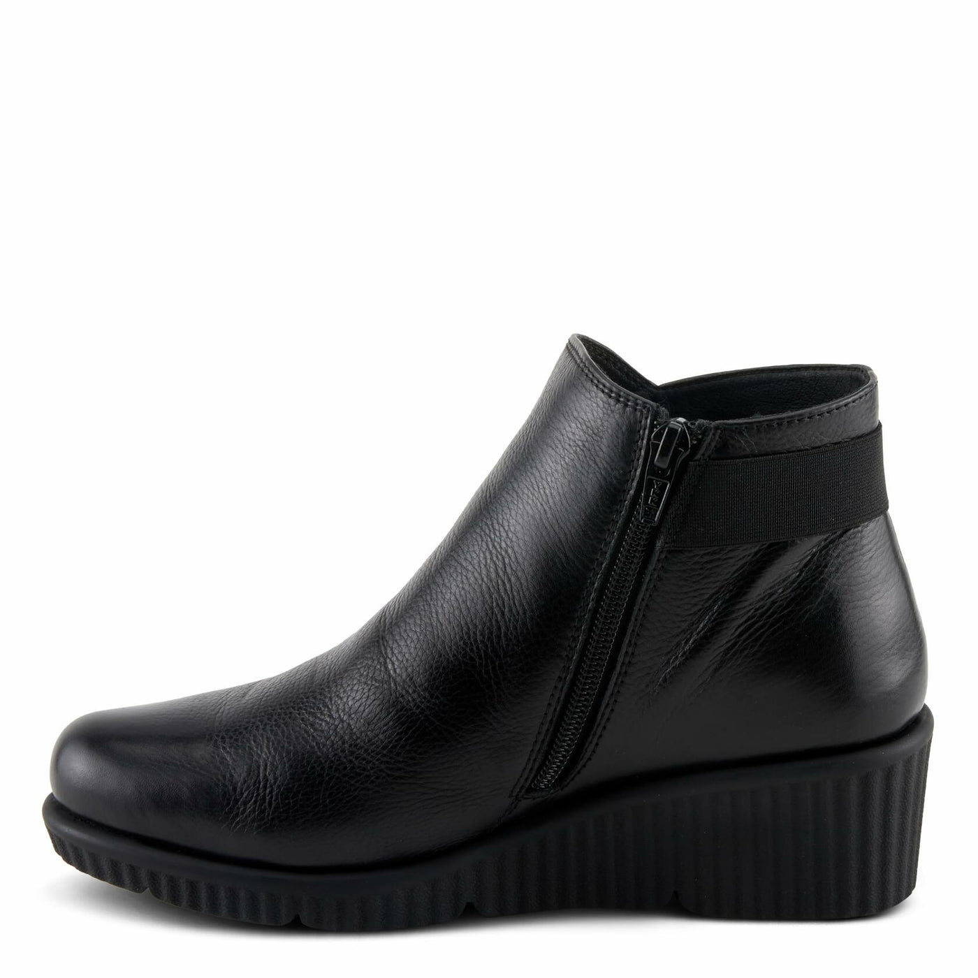 Spring Step Women's ABRUZZO Ankle Booties with Pebbled Leather, Modern Wedge Sole, and Removable Insoles Black EU 39 / US 8.5