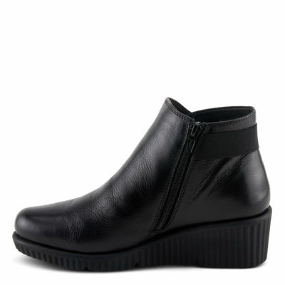 Spring Step Women's ABRUZZO Ankle Booties with Pebbled Leather, Modern Wedge Sole, and Removable Insoles Black EU 39 / US 8.5