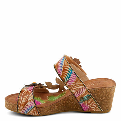 L'Artiste by Spring Step Women's Moai Sandal, Tan Multi, 9