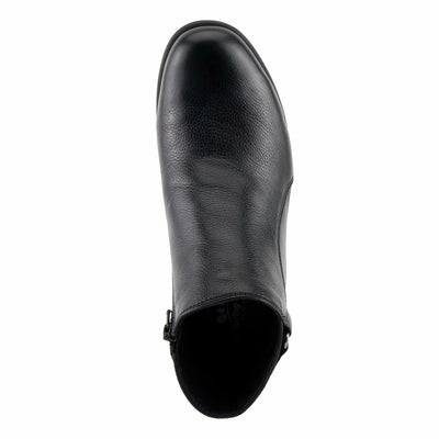 Spring Step Women's ABRUZZO Ankle Booties with Pebbled Leather, Modern Wedge Sole, and Removable Insoles Black EU 39 / US 8.5