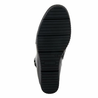 Spring Step Women's ABRUZZO Ankle Booties with Pebbled Leather, Modern Wedge Sole, and Removable Insoles Black EU 39 / US 8.5