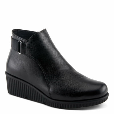 Spring Step Women's ABRUZZO Ankle Booties with Pebbled Leather, Modern Wedge Sole, and Removable Insoles Black EU 39 / US 8.5