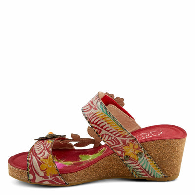 L'Artiste by Spring Step Women's Moai Sandal, Red Multi, 8.5