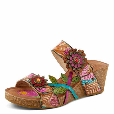 L'Artiste by Spring Step Women's Moai Sandal, Tan Multi, 9
